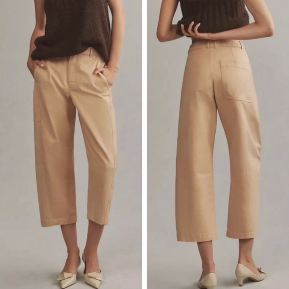 NWT Anthropologie NWT Maeve Curved Cropped Khaki Chino Pants - Size 14 🛼